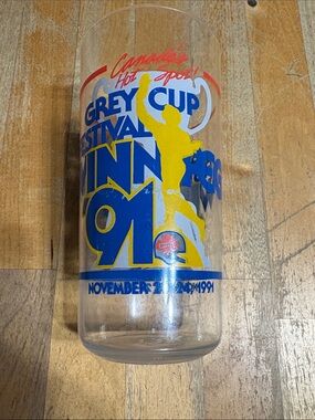 Vintage Grey Cup Festival 1991 Plastic Glass